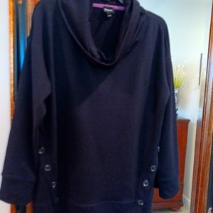 Black cowl neck lounge wear top by DB SUNDAY Sz Large, 62% polyester, 34%rayon